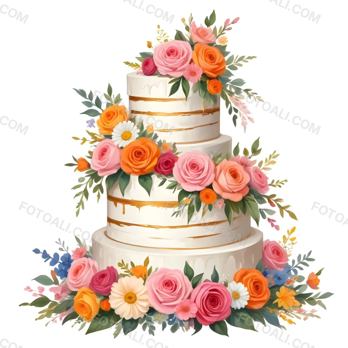 A Beautiful Multi Tiered Wedding Cake Decorated With An Assortment Of Pink Flowers Including Roses And Other Floral Elements 78 F5e0