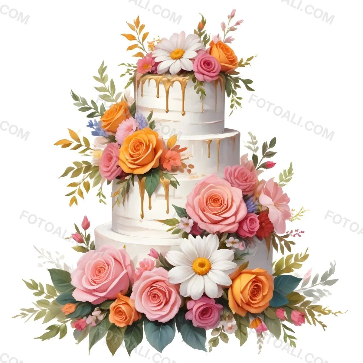 A Beautiful Multi Tiered Wedding Cake Decorated With An Assortment Of Pink Flowers Including Roses And Other Floral Elements 79 Abb3