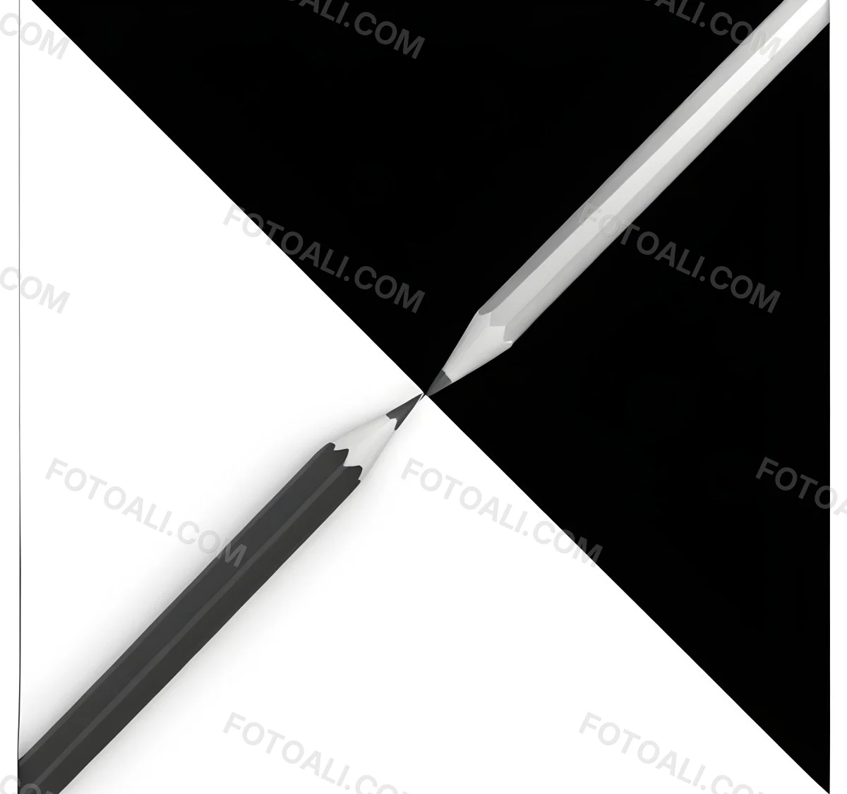 A Black And White Pencil Crossing Each Other In The Middle Of A Black And White Background 6 B14e