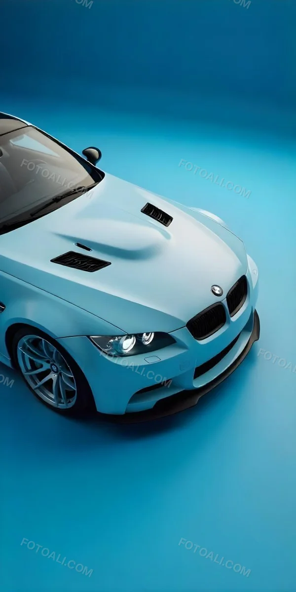 A Black Bmw M3 E92 With A Wide Body Kit Blue Rims And A Carbon Fiber Front Lip Studio Background 12 Eda2