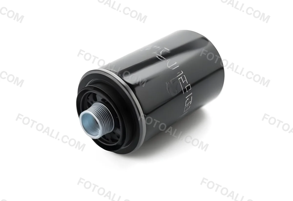 A Black Oil Filter With A Black Threaded Insert Lying On A Black Surface With A Slight Shadow Showcasing Its Cylindrical Shape And Construction 10 D3c3