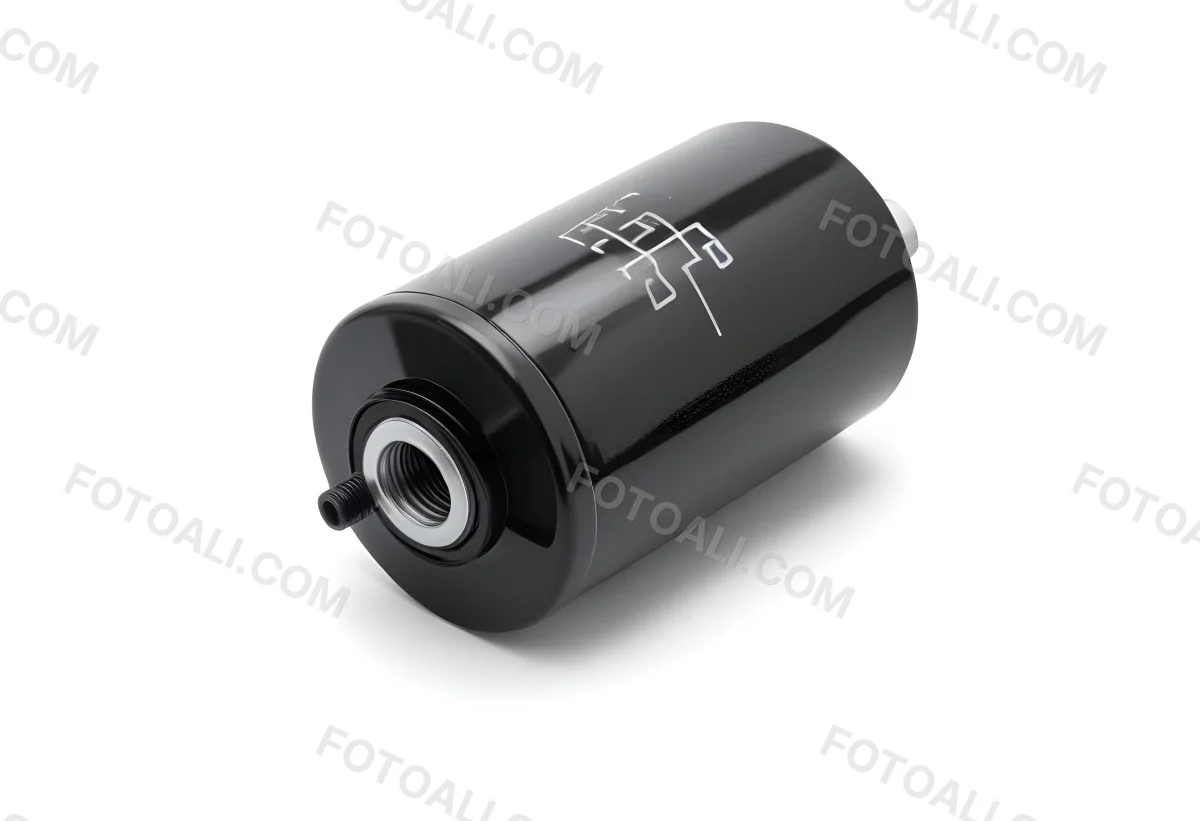A Black Oil Filter With A Black Threaded Insert Lying On A Black Surface With A Slight Shadow Showcasing Its Cylindrical Shape And Construction 22 Cd8e