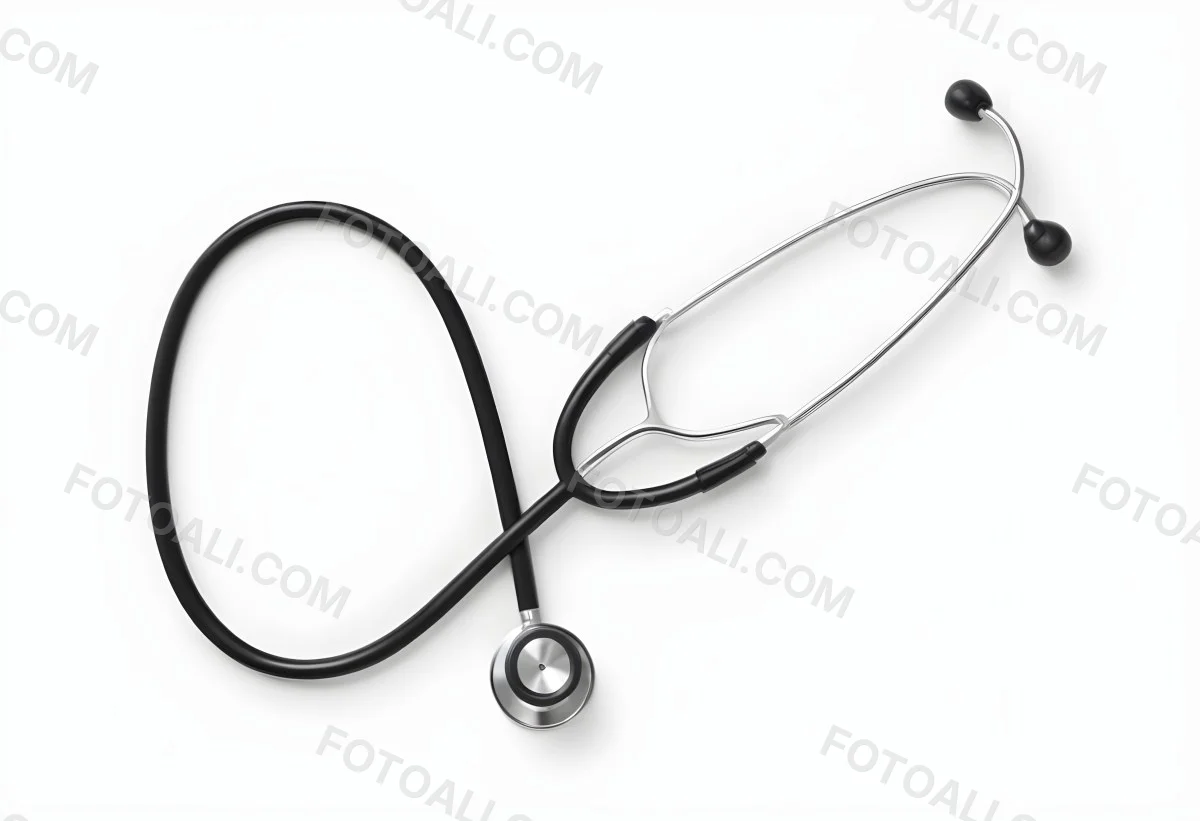 A Black Stethoscope On A White Background 1 A599