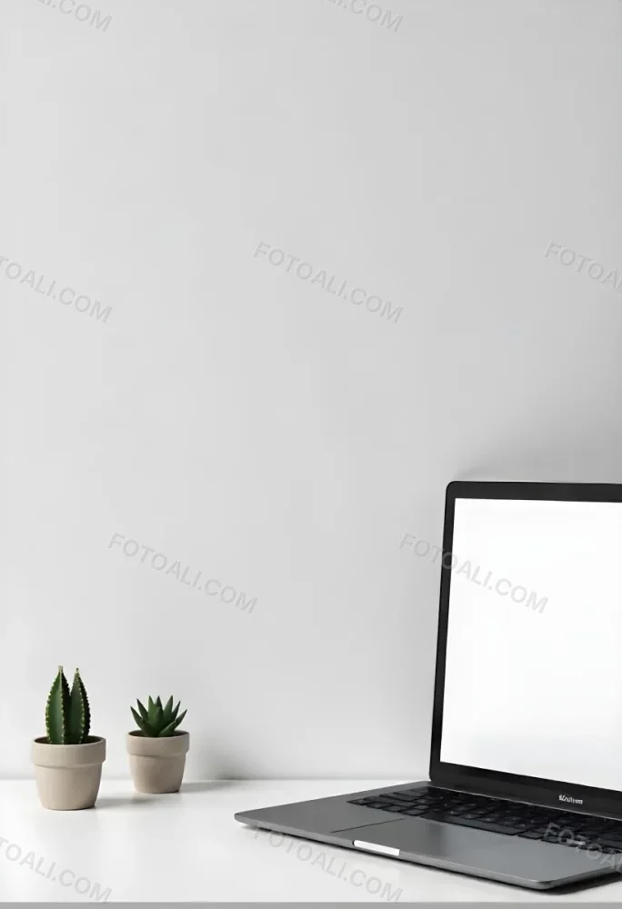 A Blank Black Canvas With A White Frame Two Small Succulent Plants And A White Wall Background 44 5811