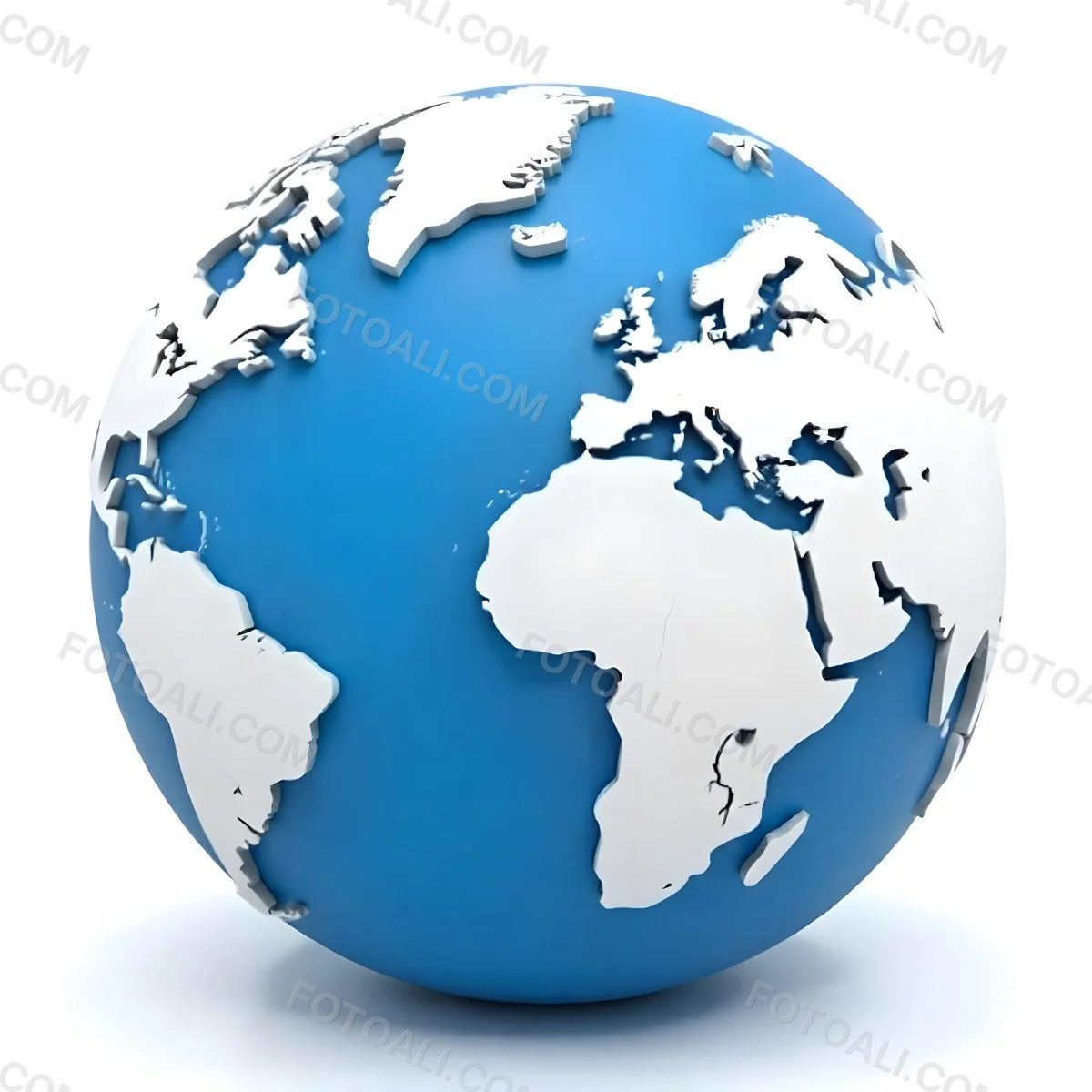 A Blue And White Globe With Visible Continents Including Africa Europe And Parts Of Asia Set Against A Plain White Background 15 51a3