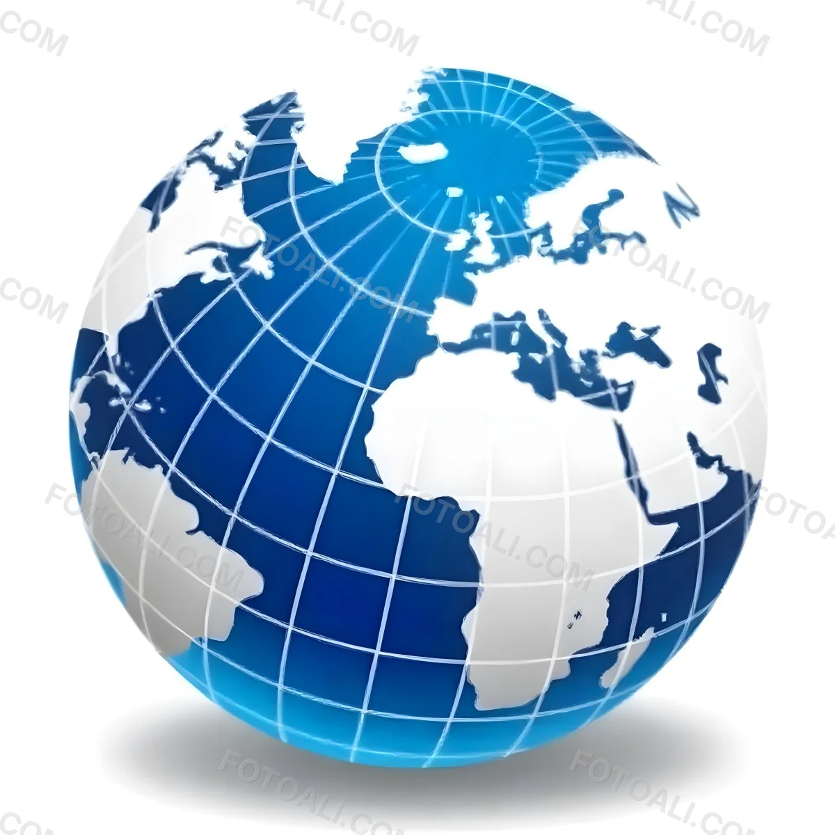 A Blue And White Globe With Visible Continents Including Africa Europe And Parts Of Asia Set Against A Plain White Background 22 0588