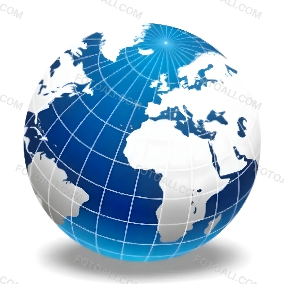 A Blue And White Globe With Visible Continents Including Africa Europe And Parts Of Asia Set Against A Plain White Background 24 C359