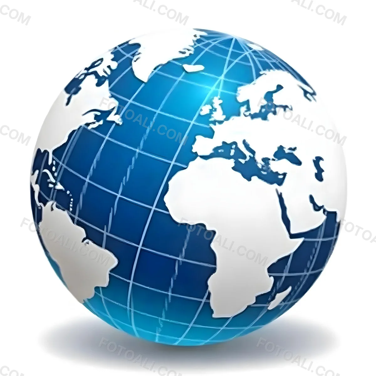 A Blue And White Globe With Visible Continents Including Africa Europe And Parts Of Asia Set Against A Plain White Background 25 61a5