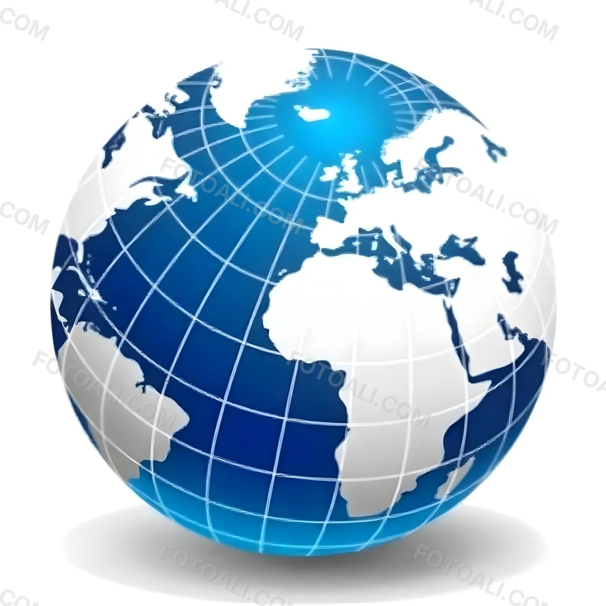 A Blue And White Globe With Visible Continents Including Africa Europe And Parts Of Asia Set Against A Plain White Background 29 8781