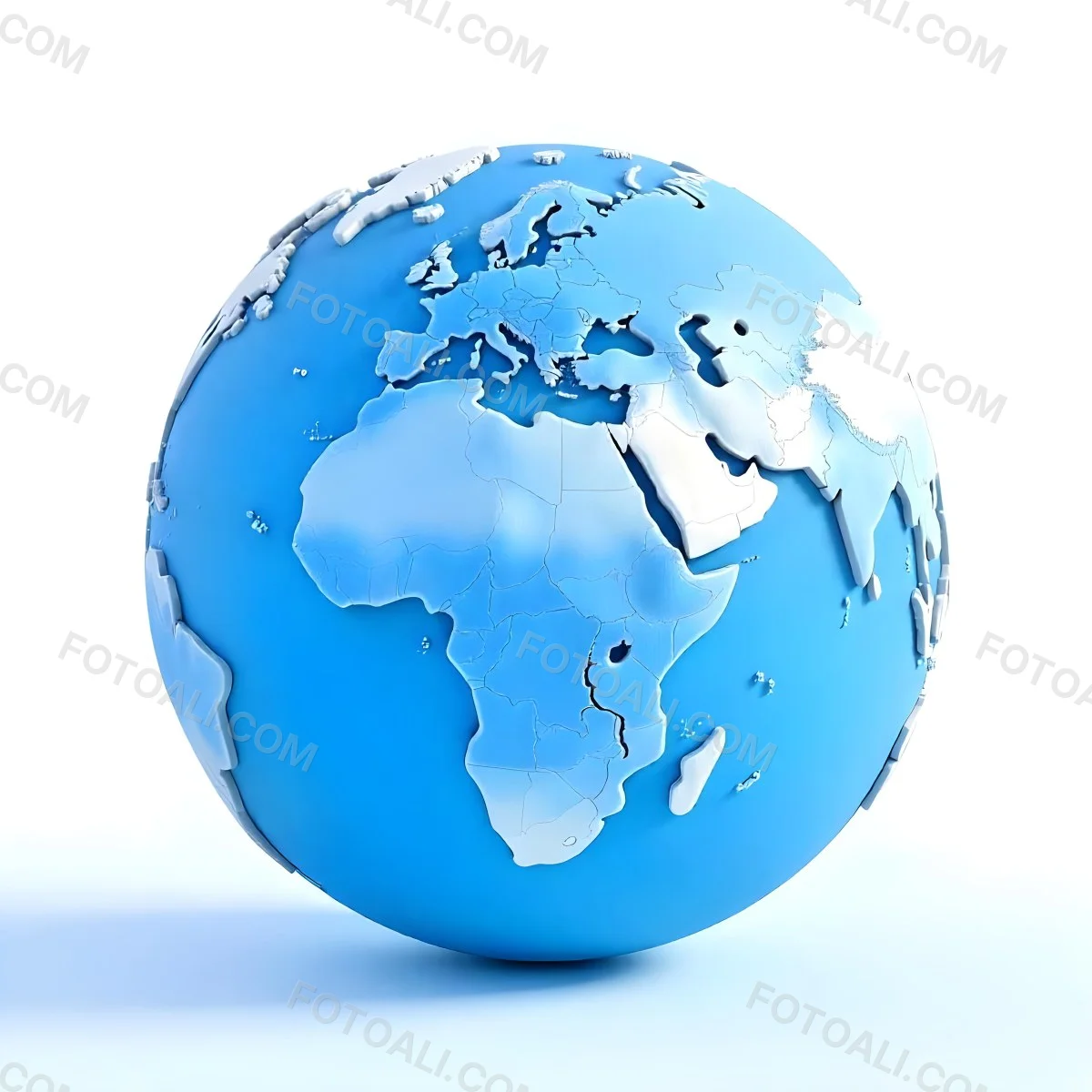 A Blue And White Globe With Visible Continents Including Africa Europe And Parts Of Asia Set Against A Plain White Background 3 40e6