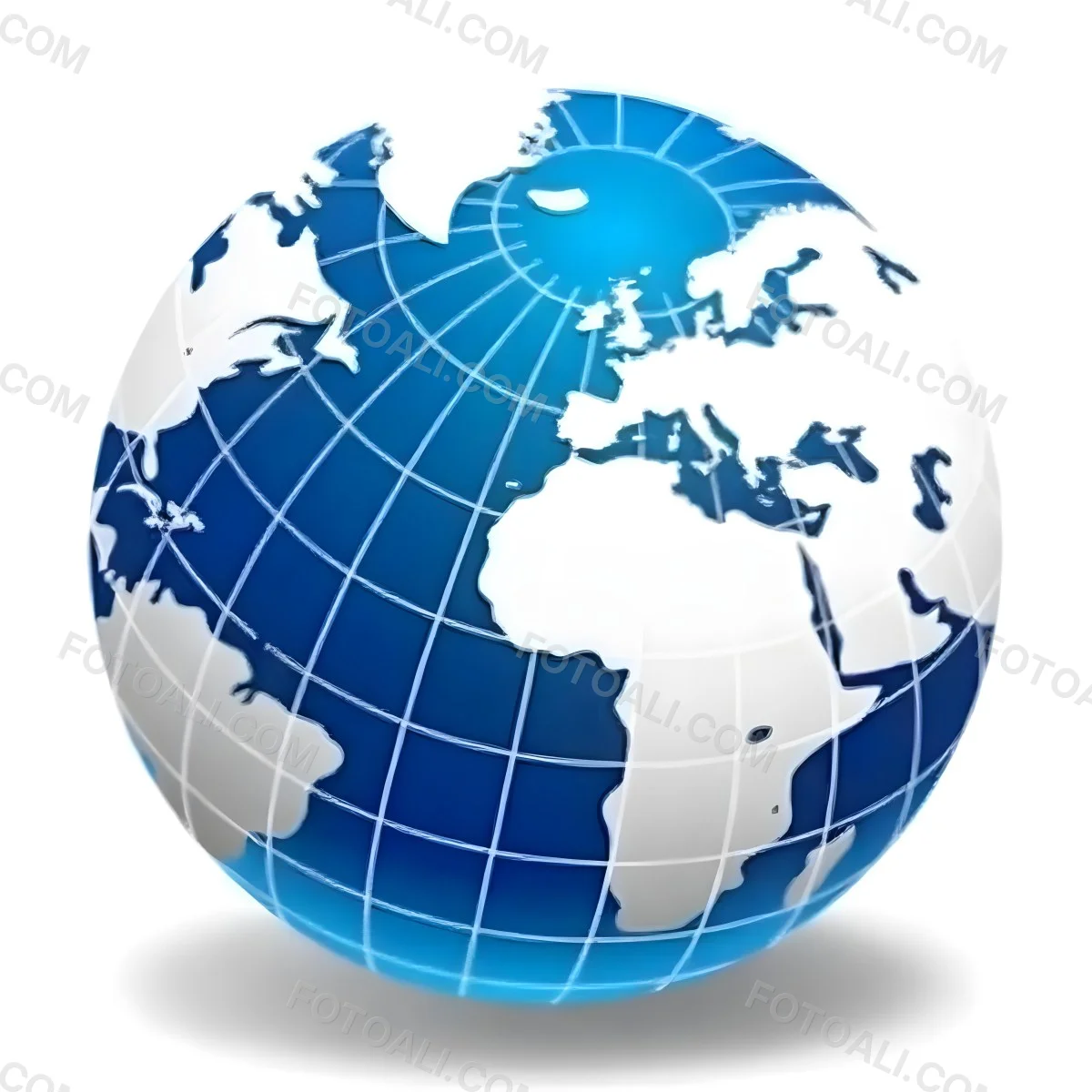 A Blue And White Globe With Visible Continents Including Africa Europe And Parts Of Asia Set Against A Plain White Background 4 729b