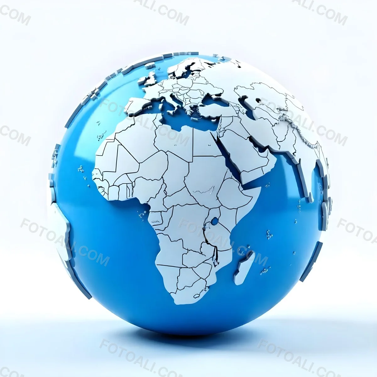 A Blue And White Globe With Visible Continents Including Africa Europe And Parts Of Asia Set Against A Plain White Background 5 A20e