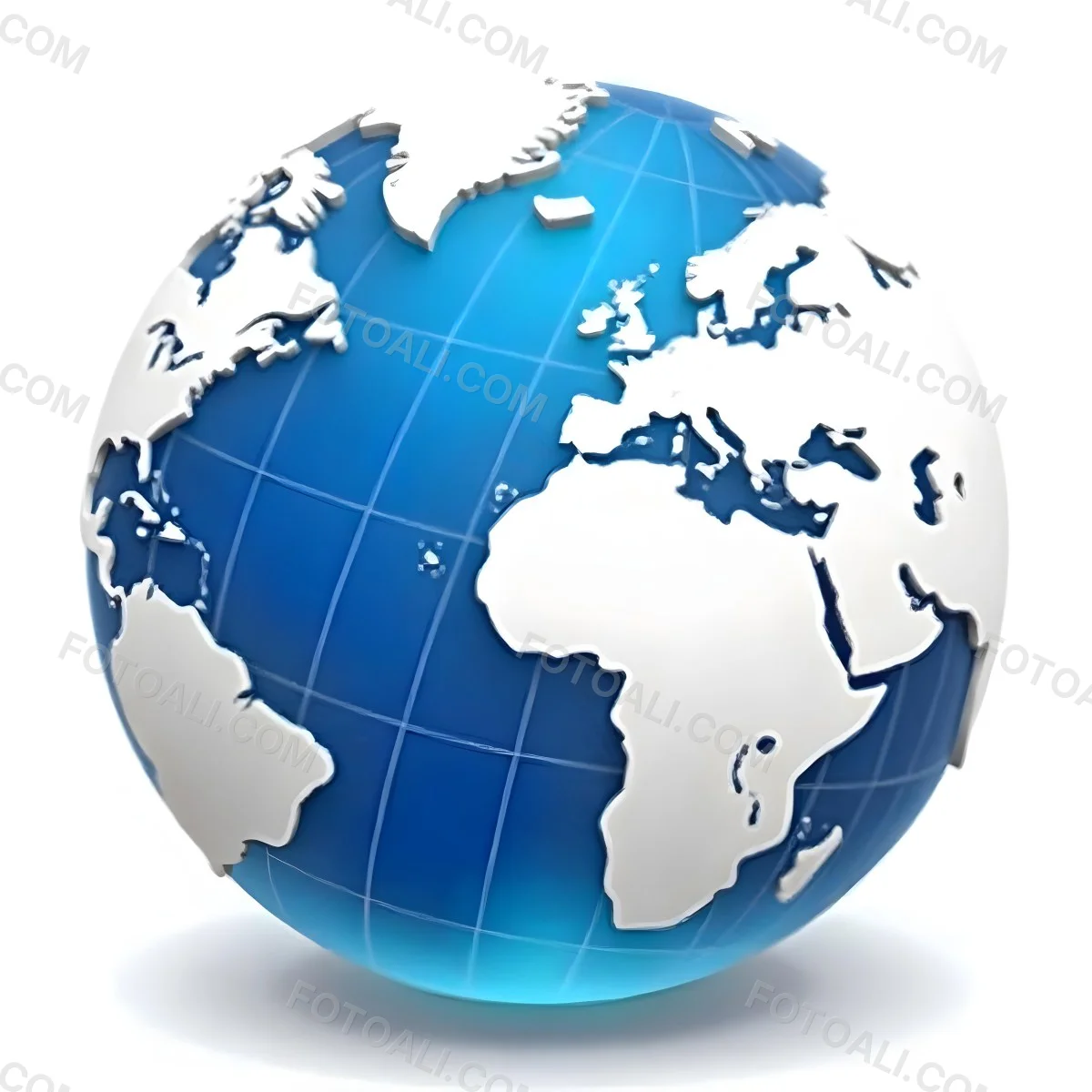 A Blue And White Globe With Visible Continents Including Africa Europe And Parts Of Asia Set Against A Plain White Background 8 F12a