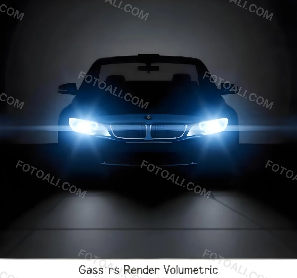 A Blue Car With Its Headlights On In A Dark Background The Headlights Are Bright And Blue The Car Is Facing Forward 2 118e