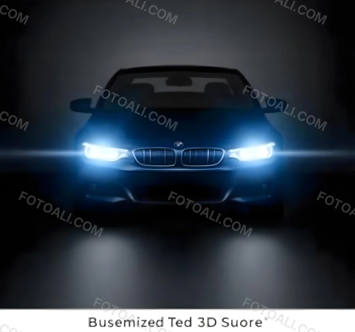 A Blue Car With Its Headlights On In A Dark Background The Headlights Are Bright And Blue The Car Is Facing Forward 20 Bdf8