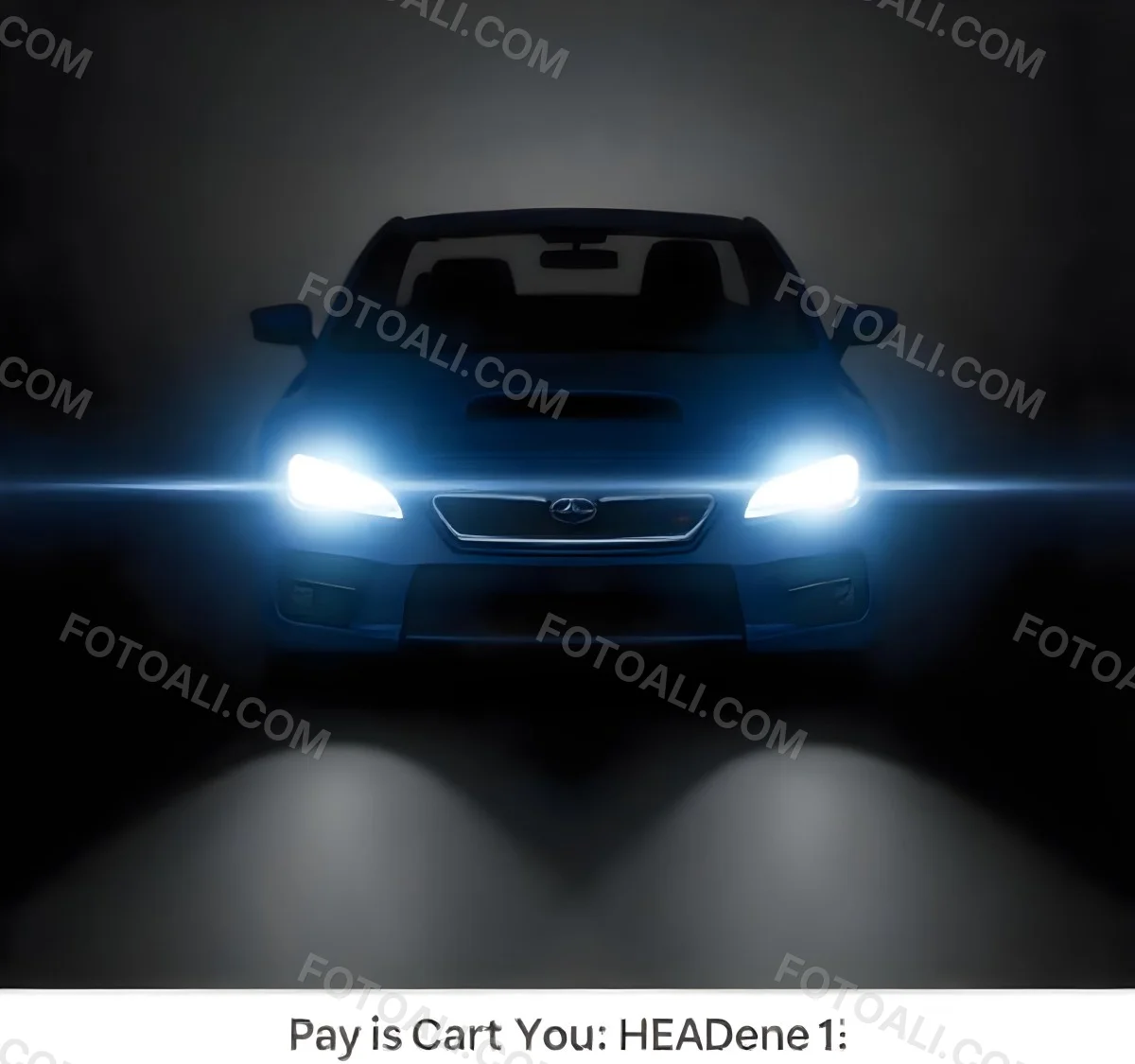 A Blue Car With Its Headlights On In A Dark Background The Headlights Are Bright And Blue The Car Is Facing Forward 3 98f2