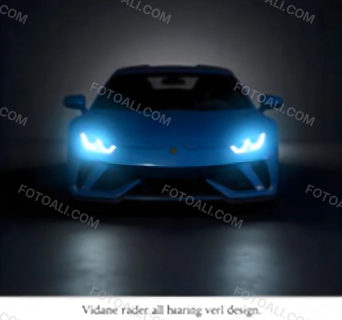 A Blue Car With Its Headlights On In A Dark Background The Headlights Are Bright And Blue The Car Is Facing Forward 4 200b