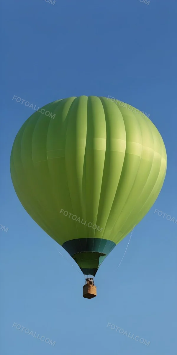 A Blue Hot Air Balloon With A Blue Base Against A Clear Blue Sky The Balloon Is Brightly Lit And Appears To Be Floating 23 A20a