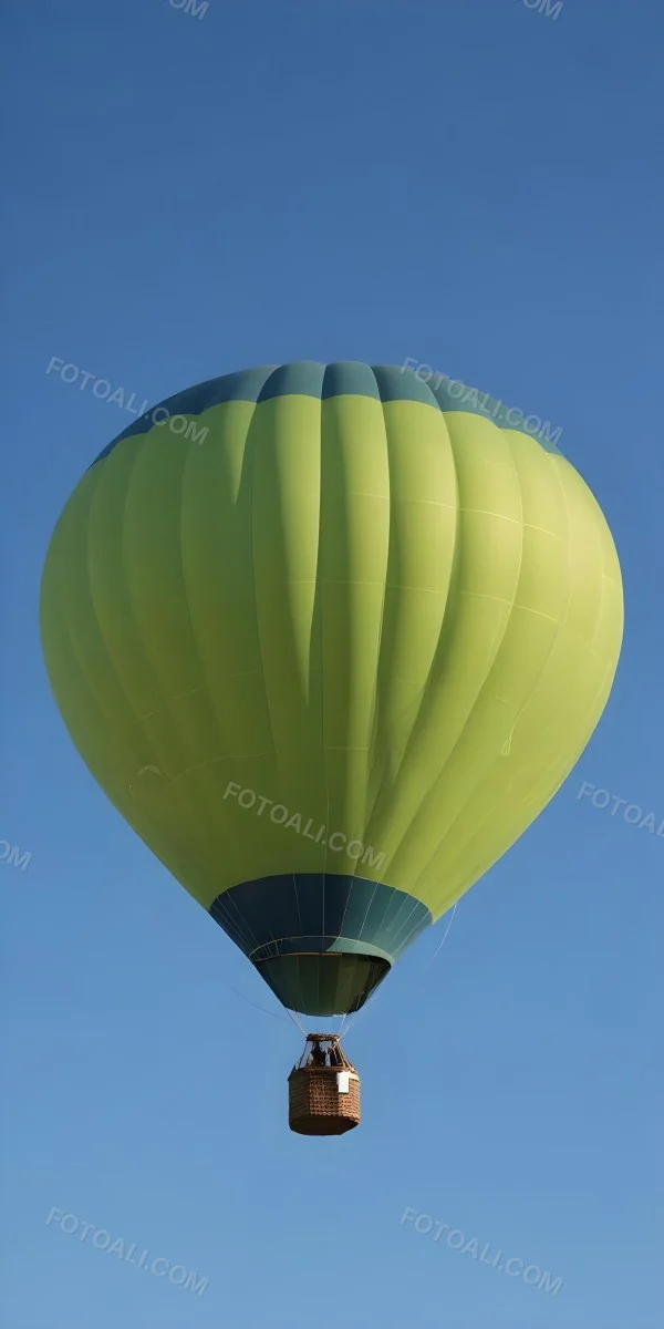 A Blue Hot Air Balloon With A Blue Base Against A Clear Blue Sky The Balloon Is Brightly Lit And Appears To Be Floating 30 Af13