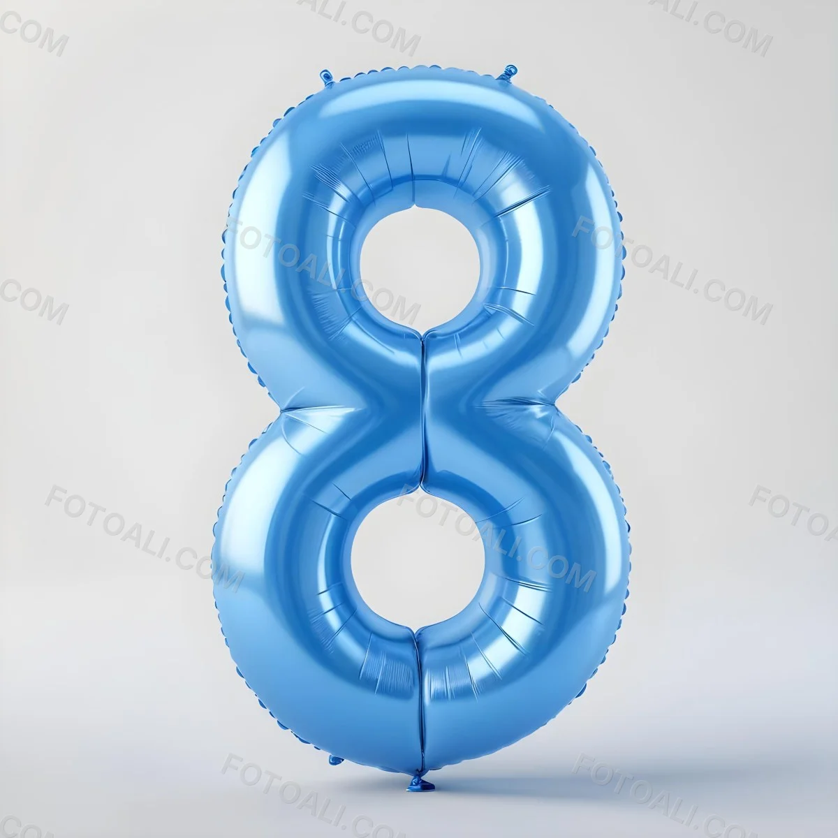 A Blue Number Eight Balloon With A Glossy Finish Isolated On A White Background Perfect For Birthday Decorations And Party Themes 13 5361