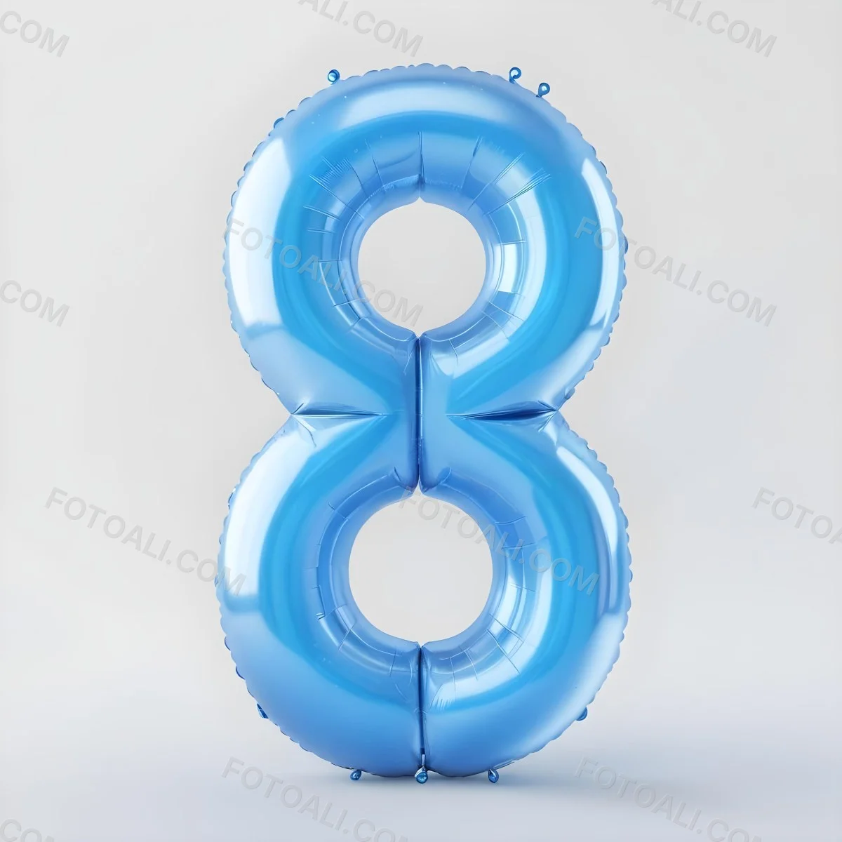 A Blue Number Eight Balloon With A Glossy Finish Isolated On A White Background Perfect For Birthday Decorations And Party Themes 17 9988