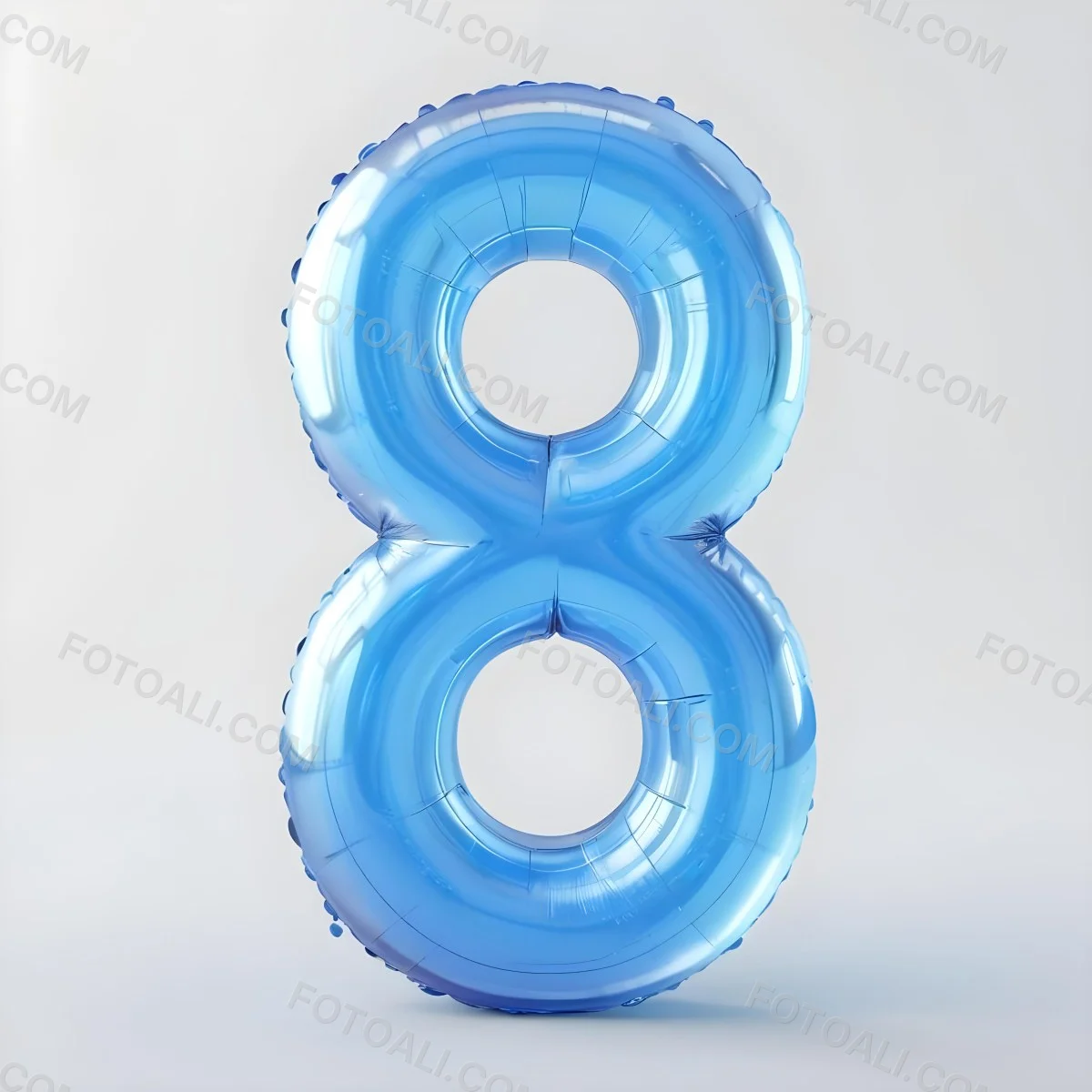 A Blue Number Eight Balloon With A Glossy Finish Isolated On A White Background Perfect For Birthday Decorations And Party Themes 20 Df63