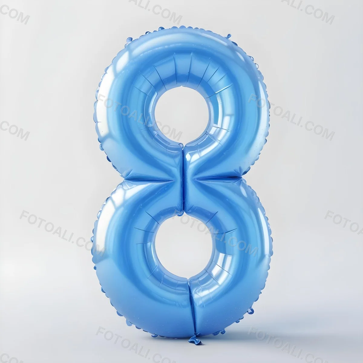 A Blue Number Eight Balloon With A Glossy Finish Isolated On A White Background Perfect For Birthday Decorations And Party Themes 39 8753
