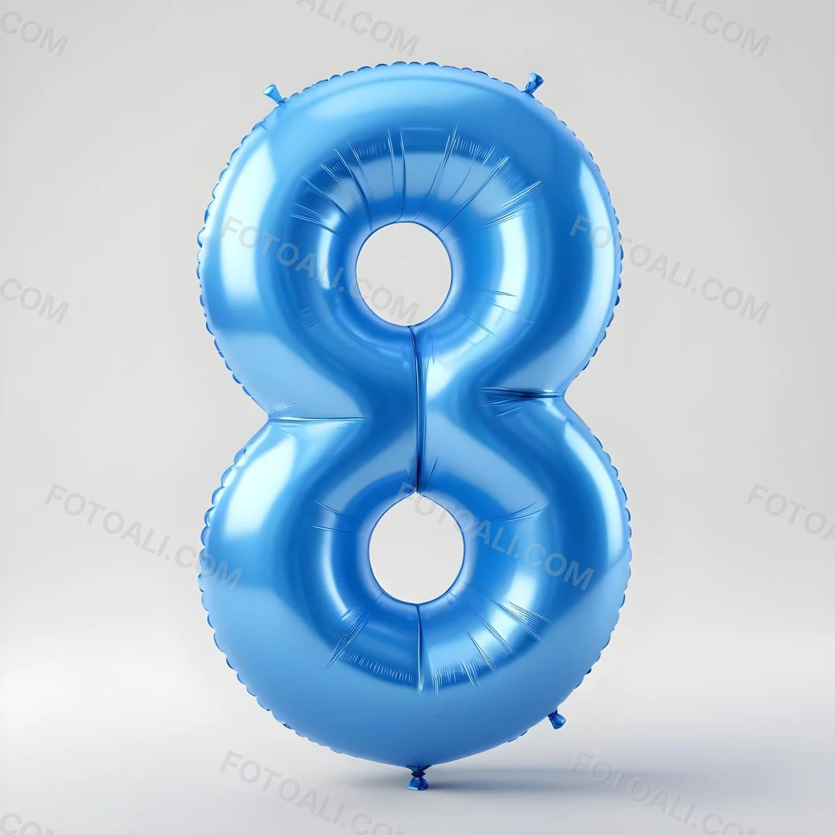 A Blue Number Eight Balloon With A Glossy Finish Isolated On A White Background Perfect For Birthday Decorations And Party Themes 4 261f