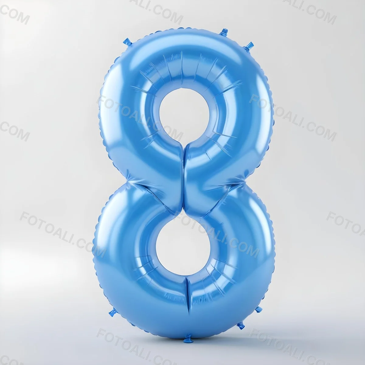A Blue Number Eight Balloon With A Glossy Finish Isolated On A White Background Perfect For Birthday Decorations And Party Themes 7 31c8