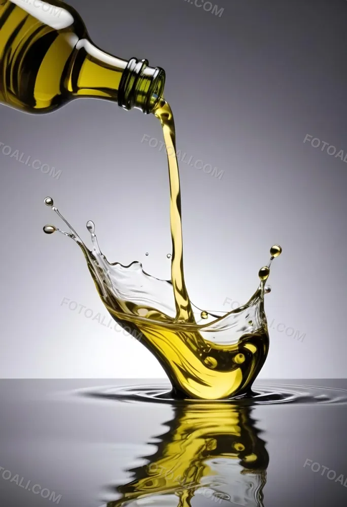 A Bottle Pouring Yellow Liquid Creating A Splash And Ripple Effect In The Water 1 D9ad