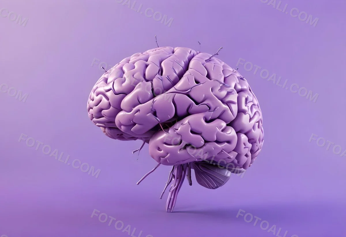A Brain With A Neural Network Around It Purple Background Anatomical Detailed Intricate Realistic High Resolution Studio Lighting Clean 12 6ab5