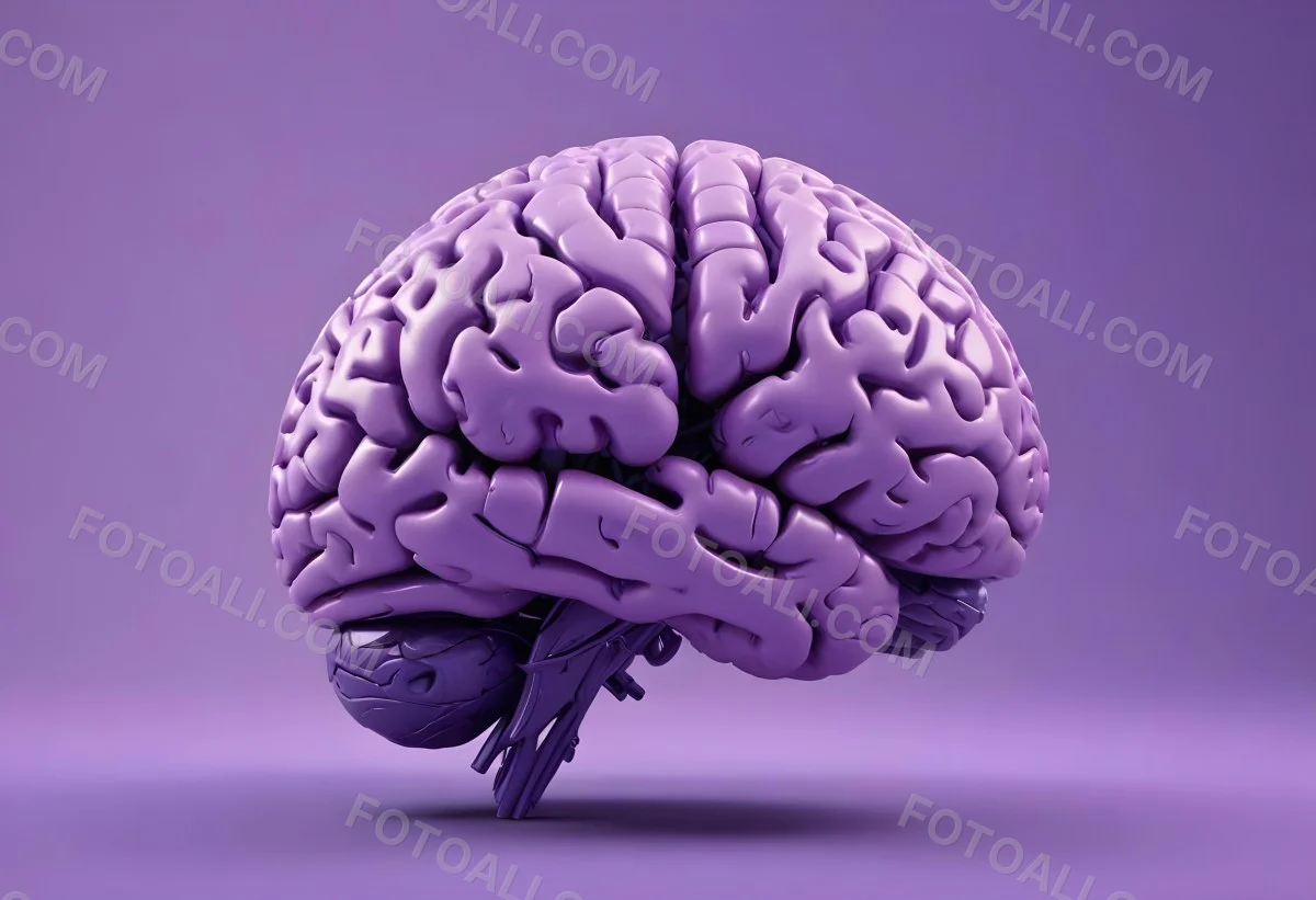 A Brain With A Neural Network Around It Purple Background Anatomical Detailed Intricate Realistic High Resolution Studio Lighting Clean 21 7880