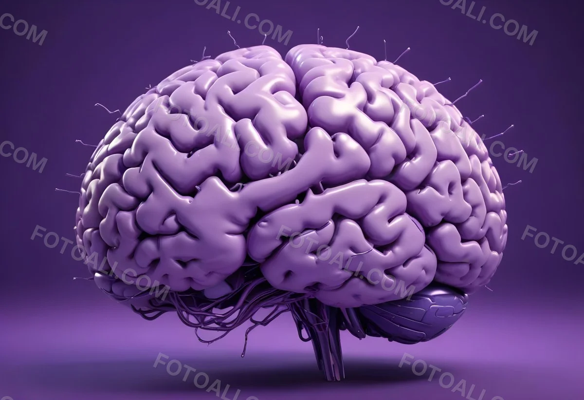 A Brain With A Neural Network Around It Purple Background Anatomical Detailed Intricate Realistic High Resolution Studio Lighting Clean 29 1f92