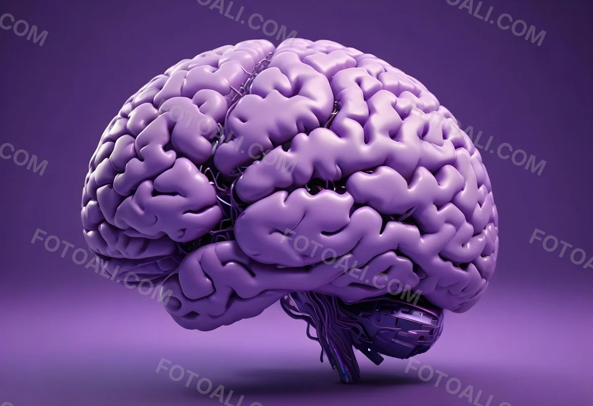 A Brain With A Neural Network Around It Purple Background Anatomical Detailed Intricate Realistic High Resolution Studio Lighting Clean 3 2811