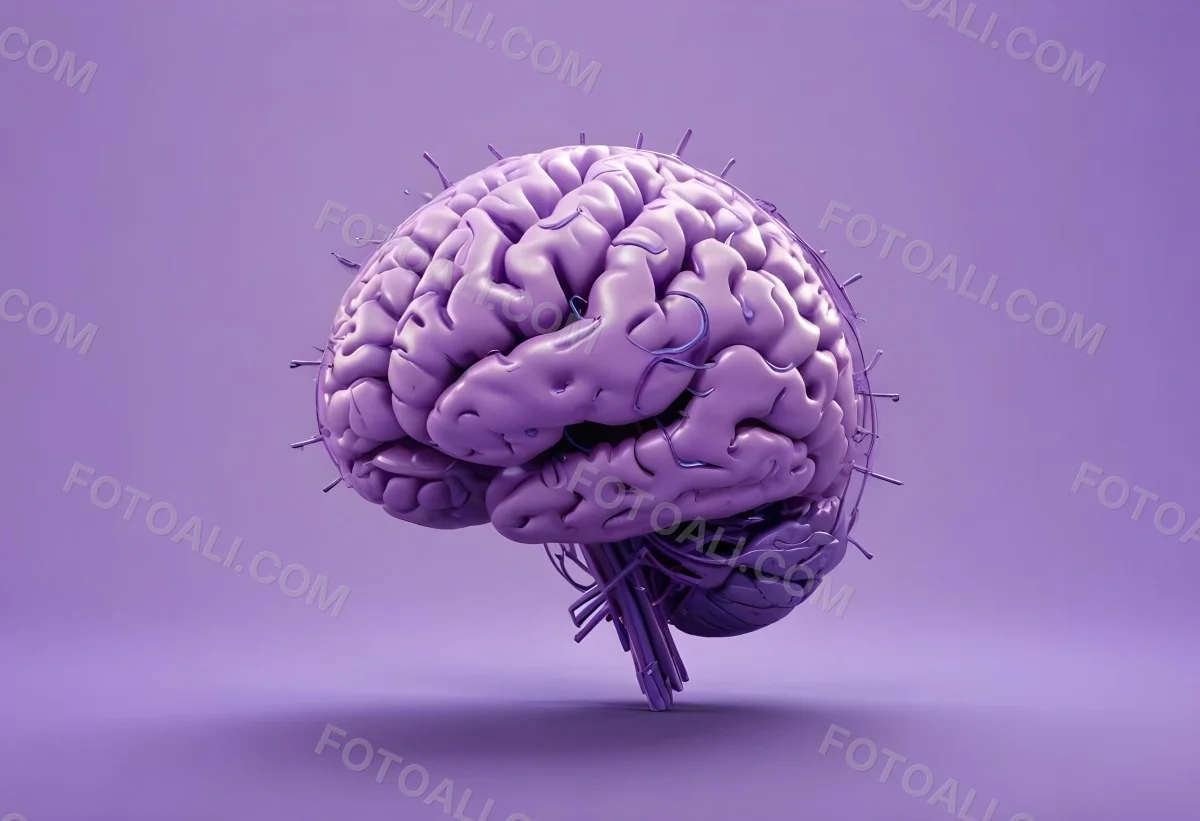 A Brain With A Neural Network Around It Purple Background Anatomical Detailed Intricate Realistic High Resolution Studio Lighting Clean 31 324d