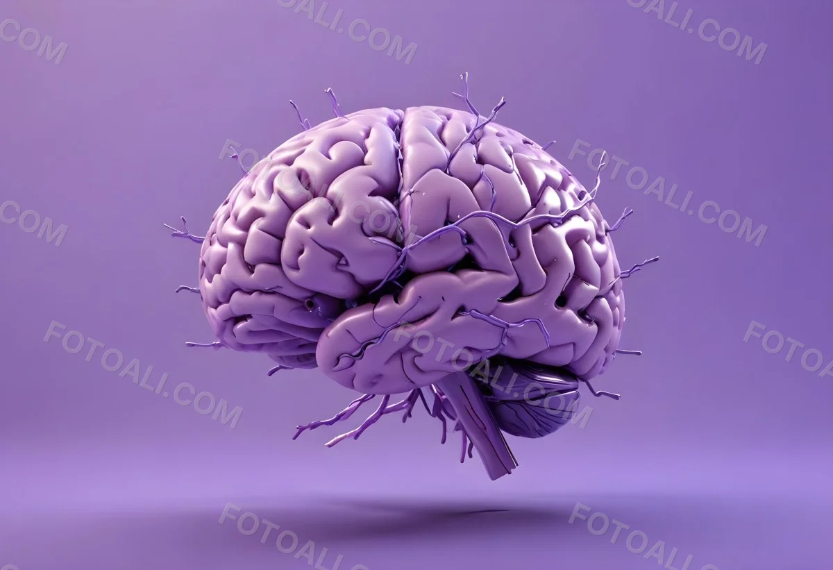 A Brain With A Neural Network Around It Purple Background Anatomical Detailed Intricate Realistic High Resolution Studio Lighting Clean 5 48bf