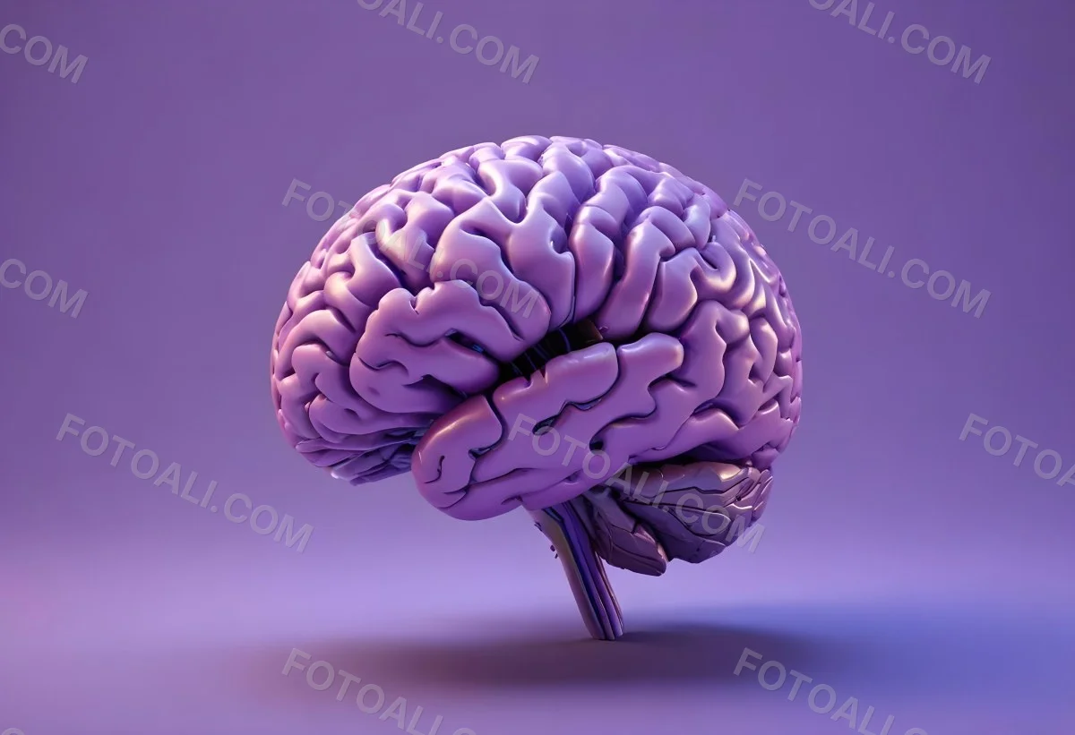 A Brain With A Neural Network Around It Purple Background Anatomical Detailed Intricate Realistic High Resolution Studio Lighting Clean 6 1e60