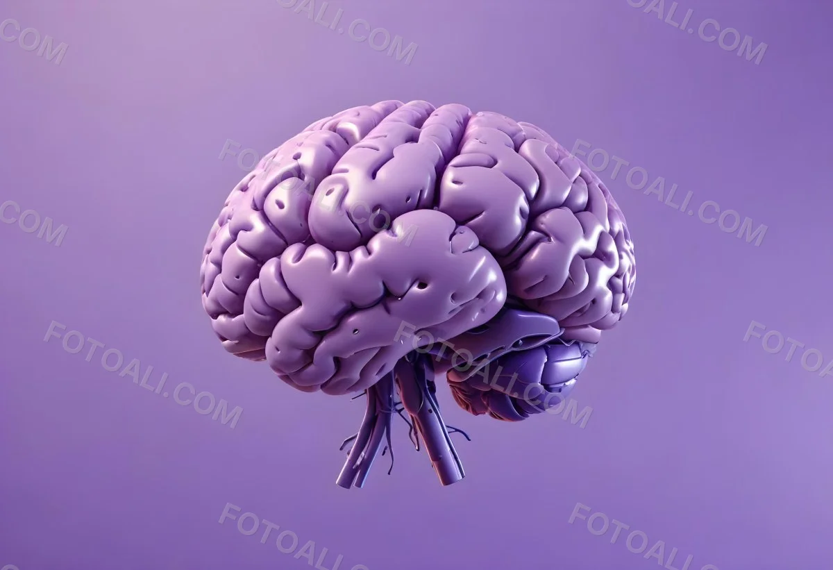 A Brain With A Neural Network Around It Purple Background Anatomical Detailed Intricate Realistic High Resolution Studio Lighting Clean 8 83d8