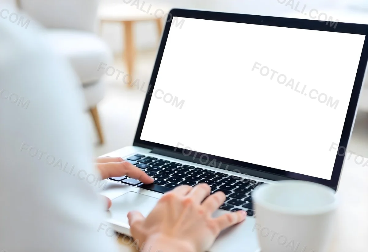 A Brown Skin Hand Holding A Blue Credit Card Over A Laptop The Background Is Blurred And Looks Like An Office 20 5423