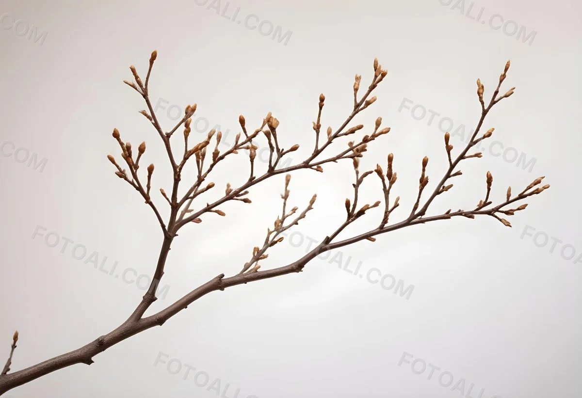 A Brown Tree Branch With Small Twigs Sticking Out Isolated On A White Background Natural Light Sharp Focus Simple Composition 7 A069