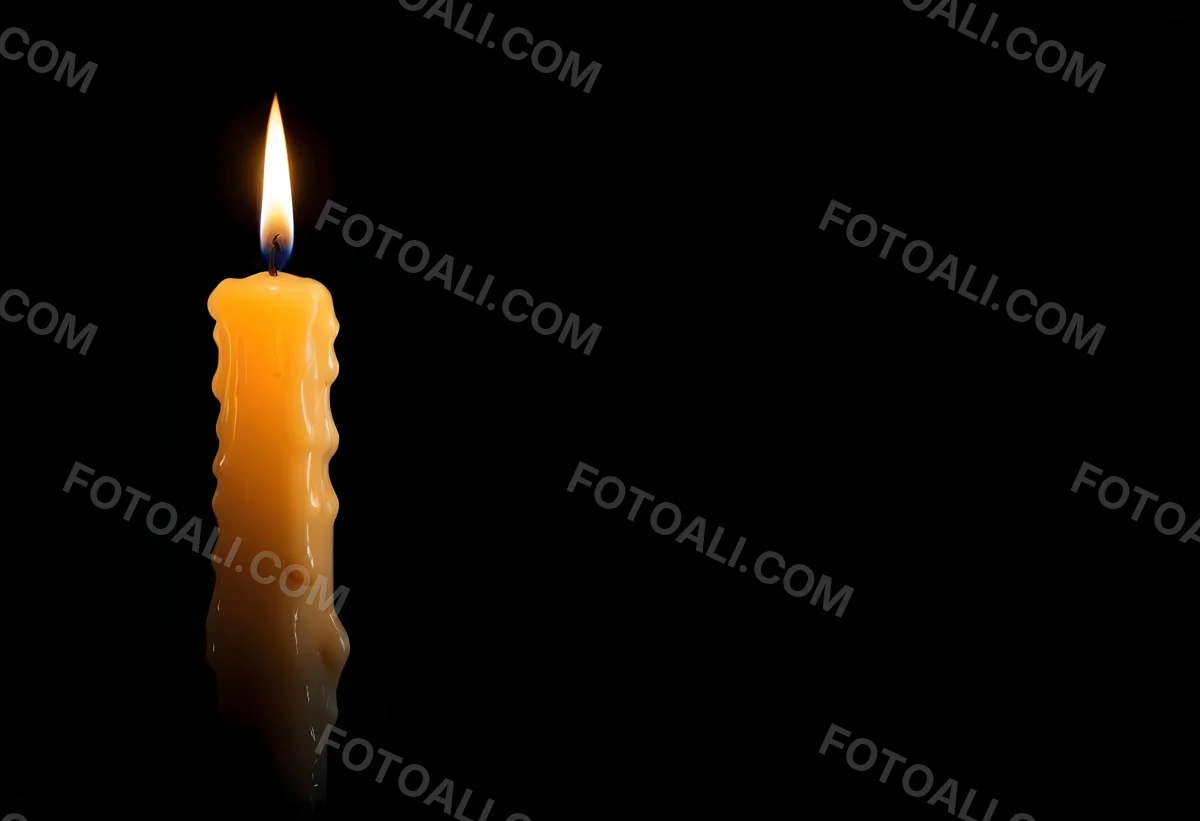 A Burning Candle With A Bright Flame The Wax Is Dripping Down The Side Casting A Warm Glow In A Dark Room 12 7c42