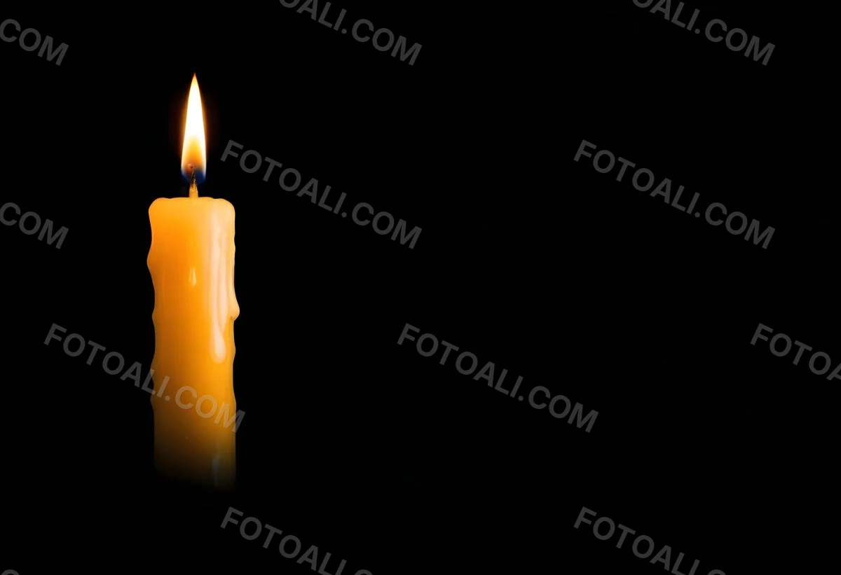A Burning Candle With A Bright Flame The Wax Is Dripping Down The Side Casting A Warm Glow In A Dark Room 21 0e40