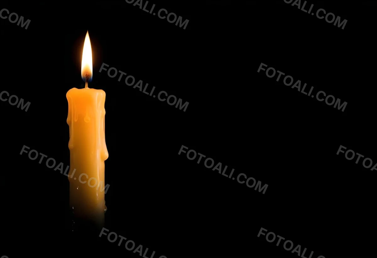 A Burning Candle With A Bright Flame The Wax Is Dripping Down The Side Casting A Warm Glow In A Dark Room 22 43a7