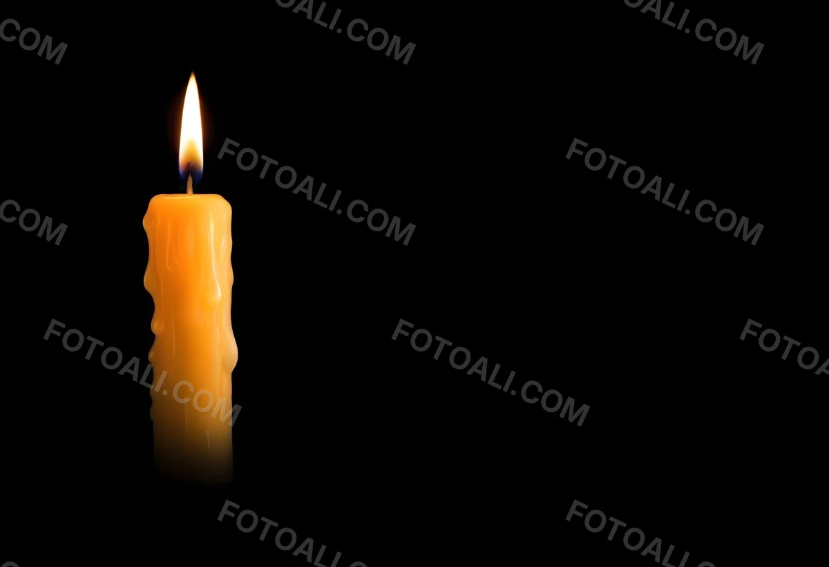 A Burning Candle With A Bright Flame The Wax Is Dripping Down The Side Casting A Warm Glow In A Dark Room 34 4ac7