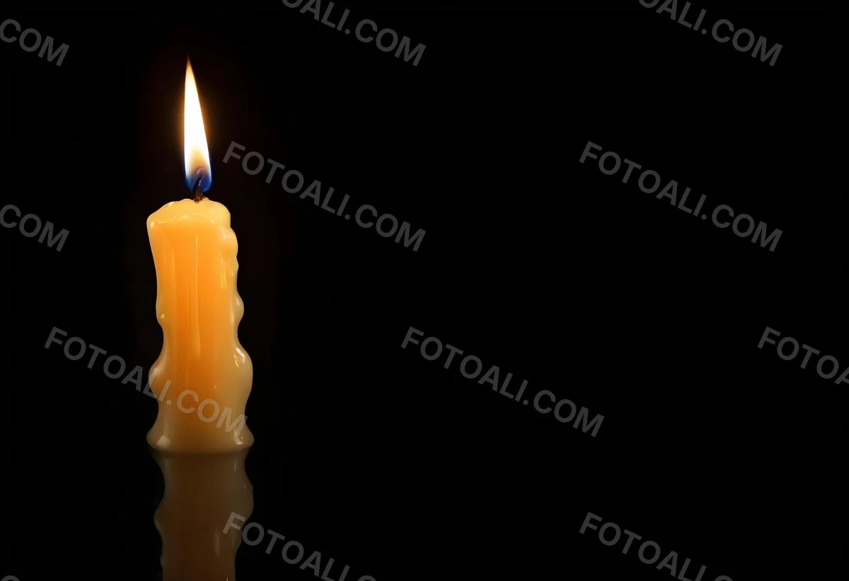A Burning Candle With A Bright Flame The Wax Is Dripping Down The Side Casting A Warm Glow In A Dark Room 6 00eb