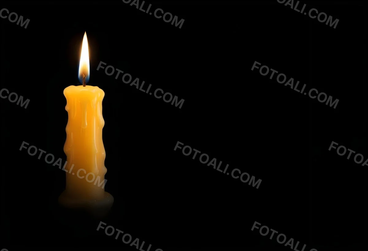 A Burning Candle With A Bright Flame The Wax Is Dripping Down The Side Casting A Warm Glow In A Dark Room 8 8734