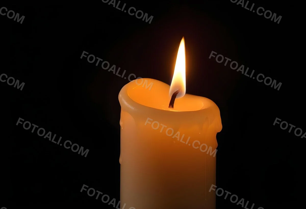 A Candle With A Bright Flame Casting A Warm Glow In The Darkness Creating A Sense Of Hope And Remembrance On A Black Background 11 Ba92