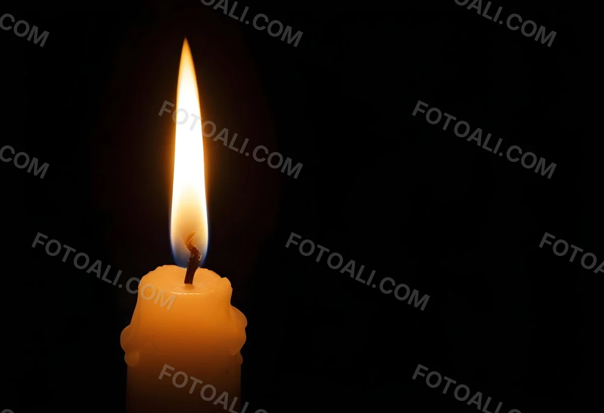 A Candle With A Bright Flame Casting A Warm Glow In The Darkness Creating A Sense Of Hope And Remembrance On A Black Background 15 Cfbb