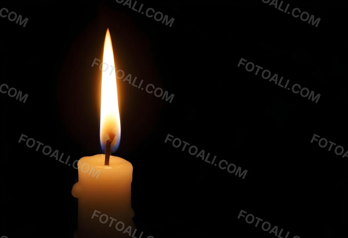 A Candle With A Bright Flame Casting A Warm Glow In The Darkness Creating A Sense Of Hope And Remembrance On A Black Background 17 1b75