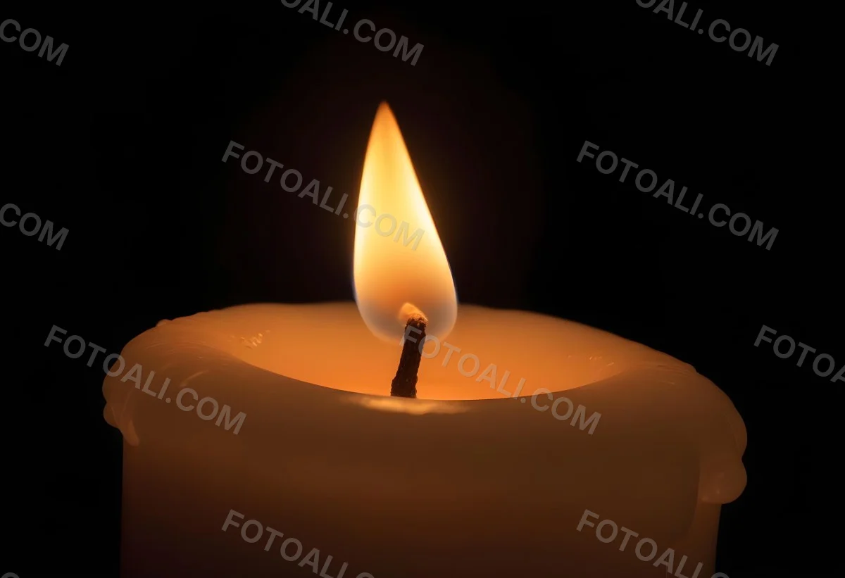 A Candle With A Bright Flame Casting A Warm Glow In The Darkness Creating A Sense Of Hope And Remembrance On A Black Background 19 D749
